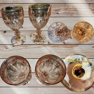 Vintage Libbey "Rose Pink" Goblet Set Of 2